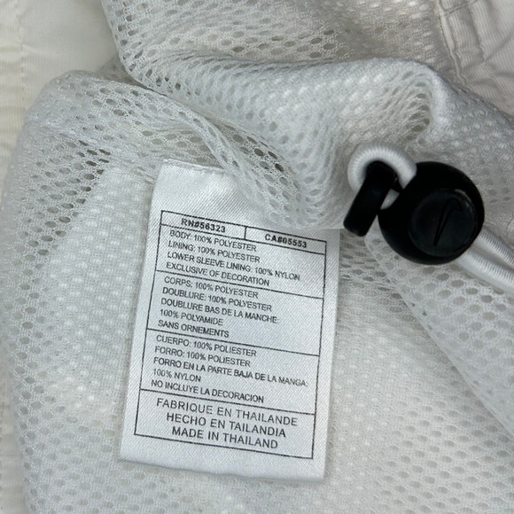 Nike White with Gray trim Windbreaker Jacket Men's‎ XL Full Zip Lightweight - Picture 7 of 7